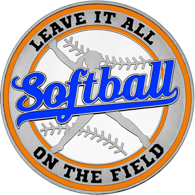 Royal Blue "Softball" with Orange Outer Circular Borders